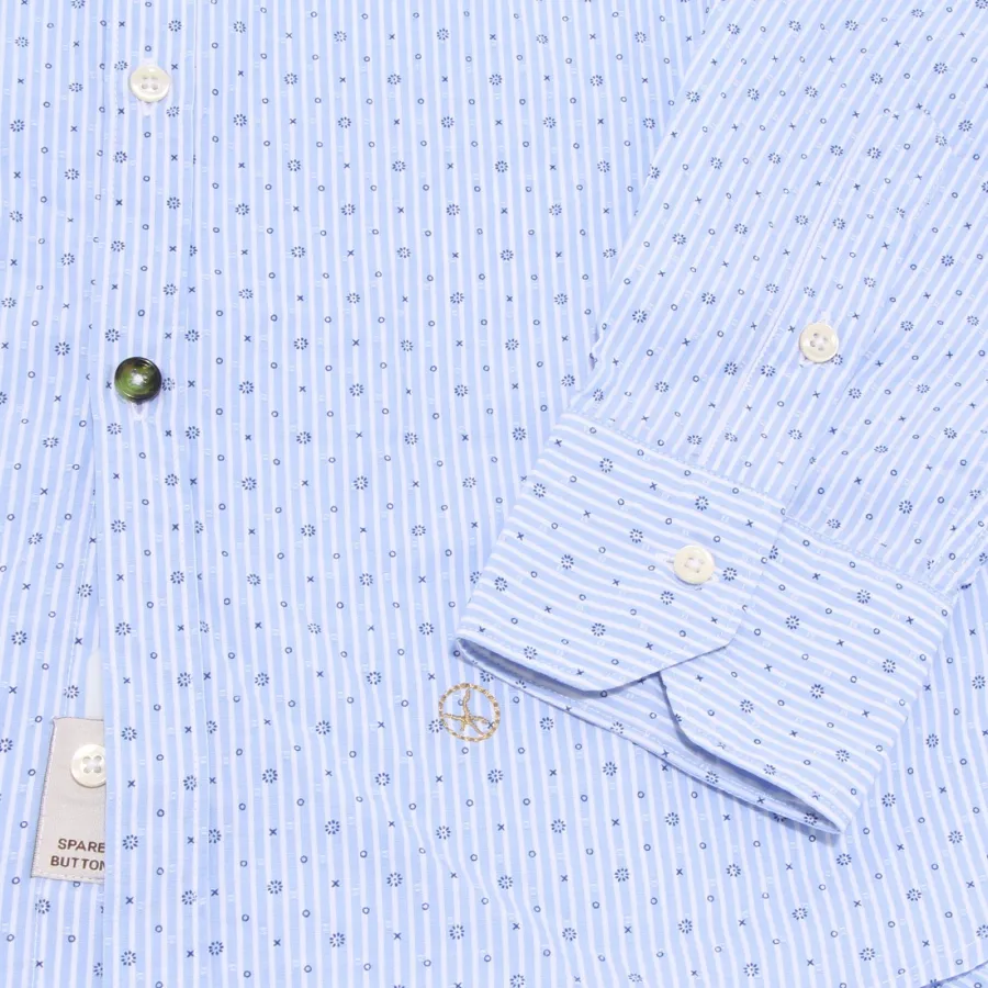 1728X camicia uomo AT.P.CO TEXTURED SHIRT light blue cotton shirt man