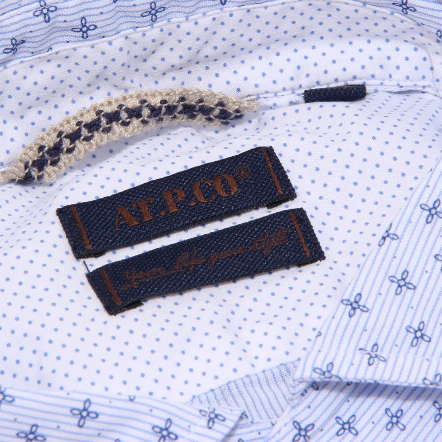 1779X camicia uomo AT.P.CO light blue/blue cotton shirt man