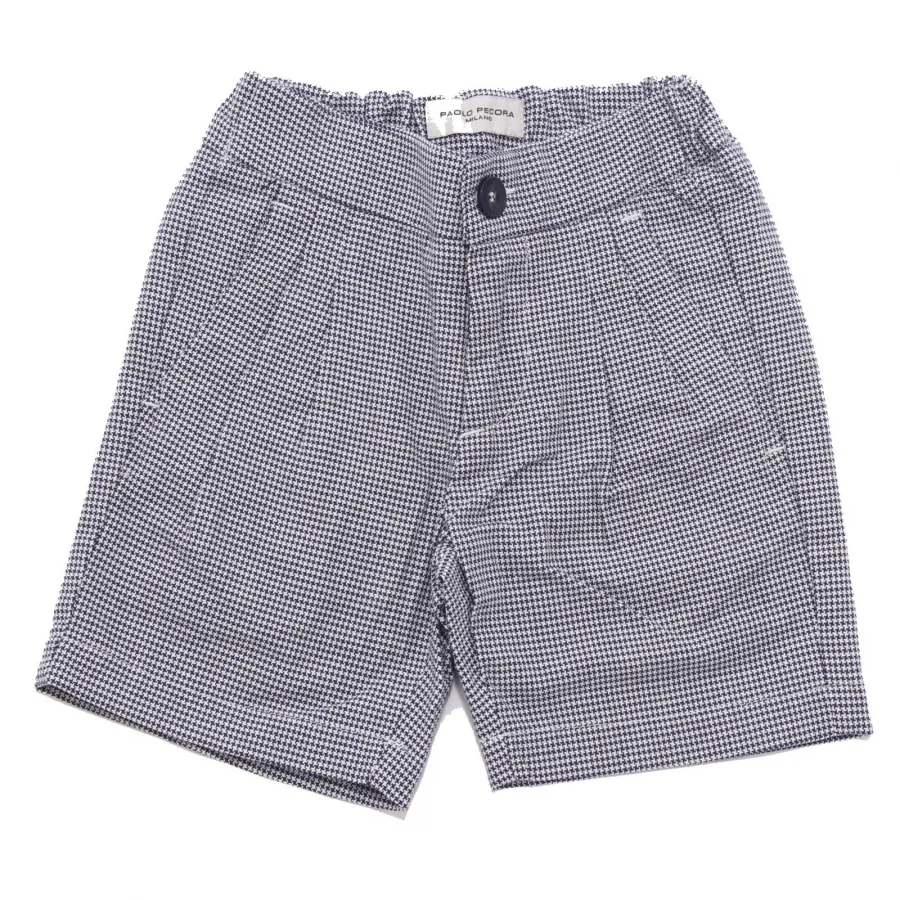 1872AF bermuda bimbo BOY PAOLO PECORA piede de poule short cotton