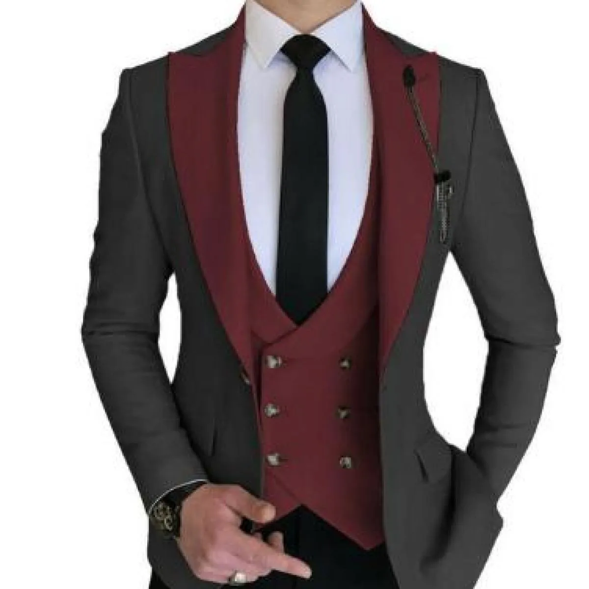 2022 i più nuovi uomini doppio petto canotta pantaloni da sposa sposo smoking uomo western fit abiti da uomo 3 pezzi giacca gile