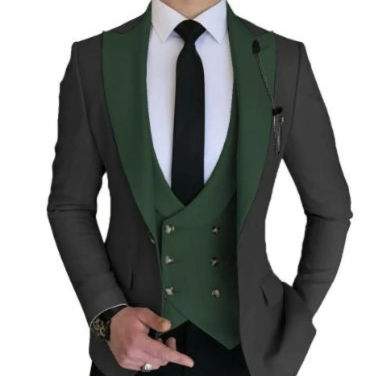 2022 i più nuovi uomini doppio petto canotta pantaloni da sposa sposo smoking uomo western fit abiti da uomo 3 pezzi giacca gile