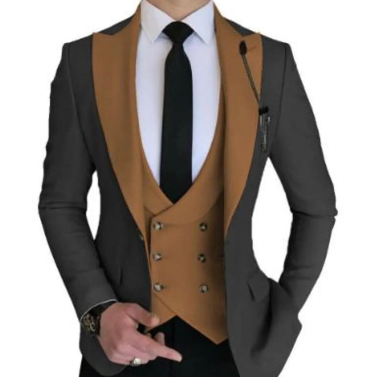 2022 i più nuovi uomini doppio petto canotta pantaloni da sposa sposo smoking uomo western fit abiti da uomo 3 pezzi giacca gile