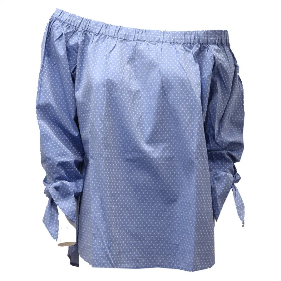 3260AD camicia donna SUN 68 light blue polka dot cotton shirt woman