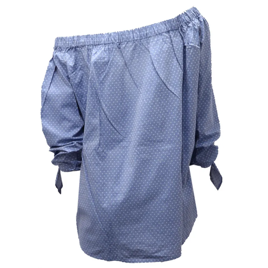 3260AD camicia donna SUN 68 light blue polka dot cotton shirt woman