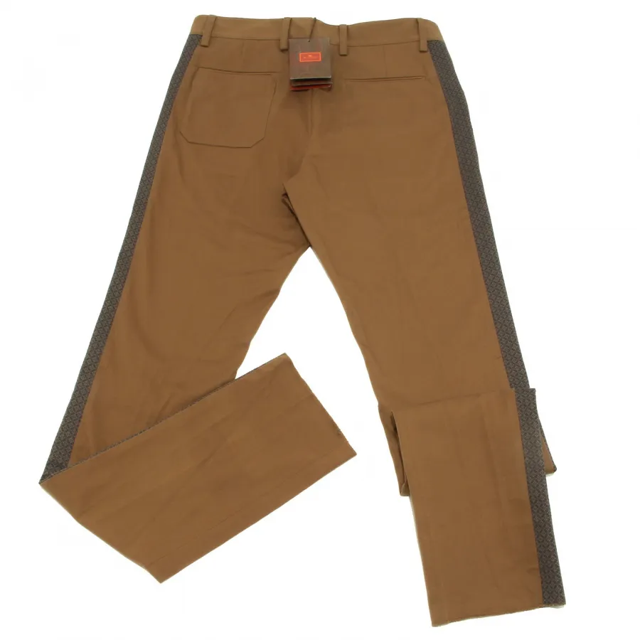 6790AA pantalone uomo ETRO SLIM FIT cotton brown trouser man