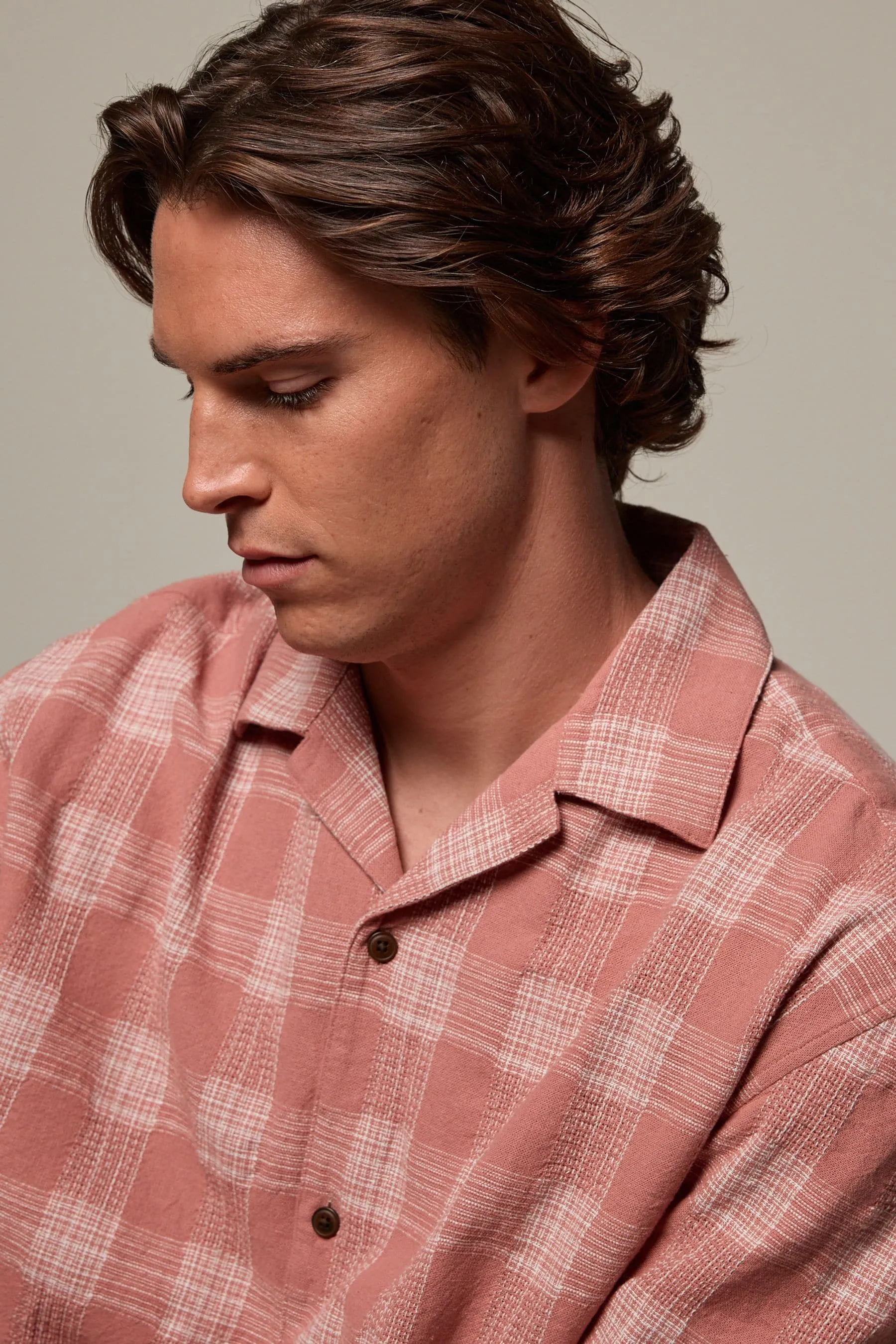 A quadri Manica corta - Camicia testurizzata