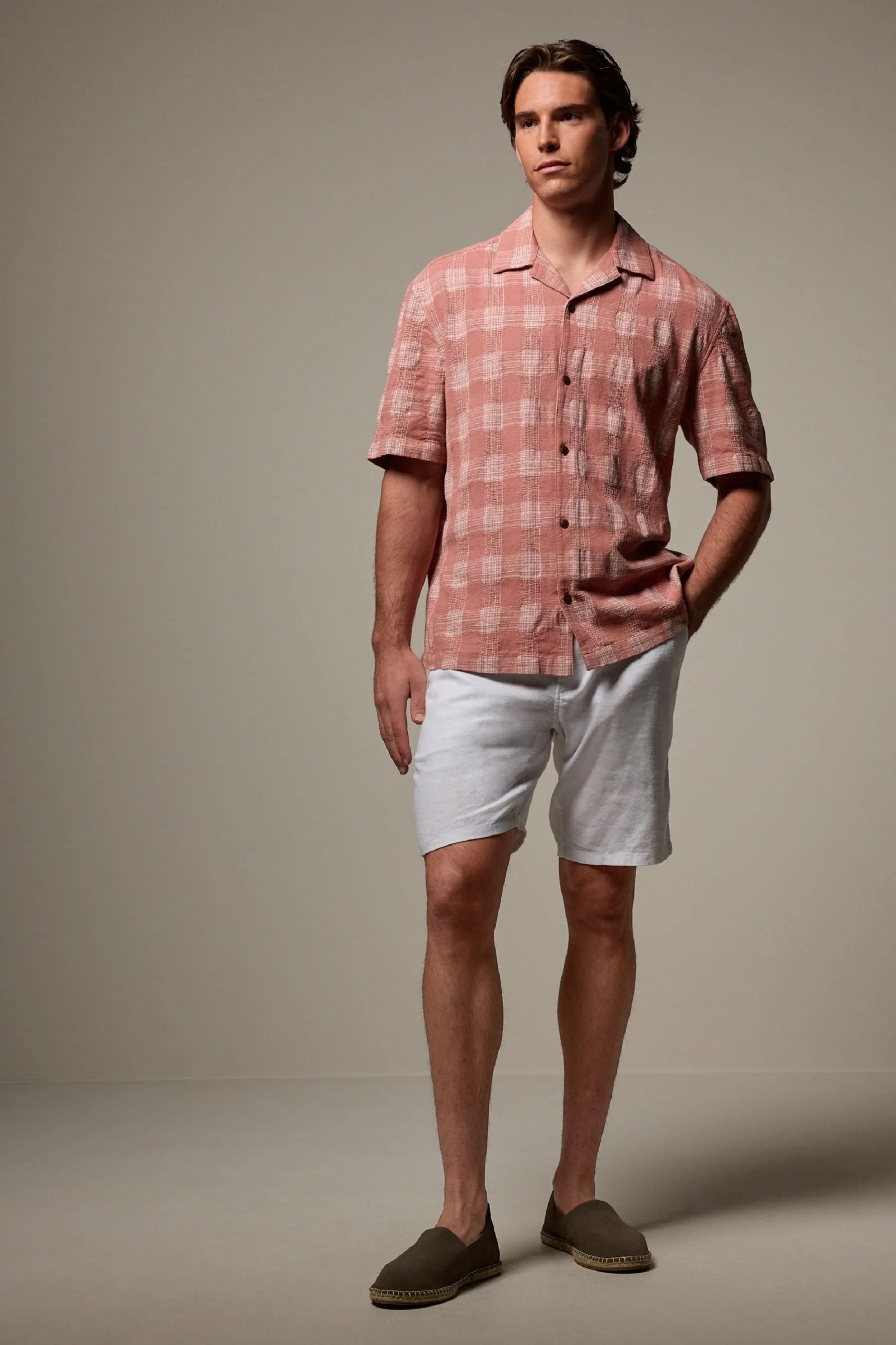 A quadri Manica corta - Camicia testurizzata