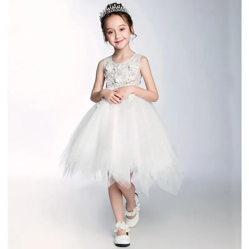 Abito cerimonia bimba damigella bianco 90-160cm