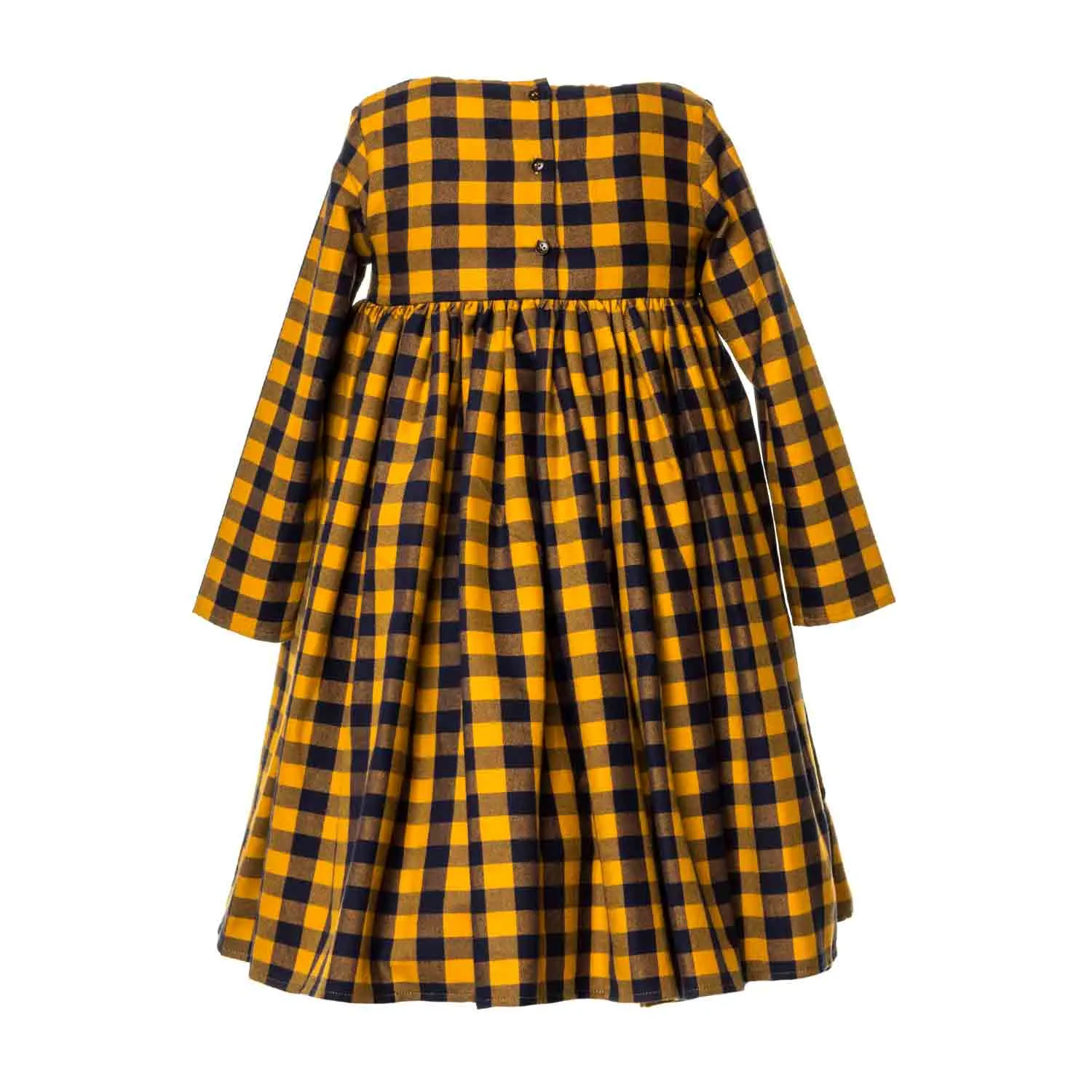 Abito Giallo A Quadri Bambina