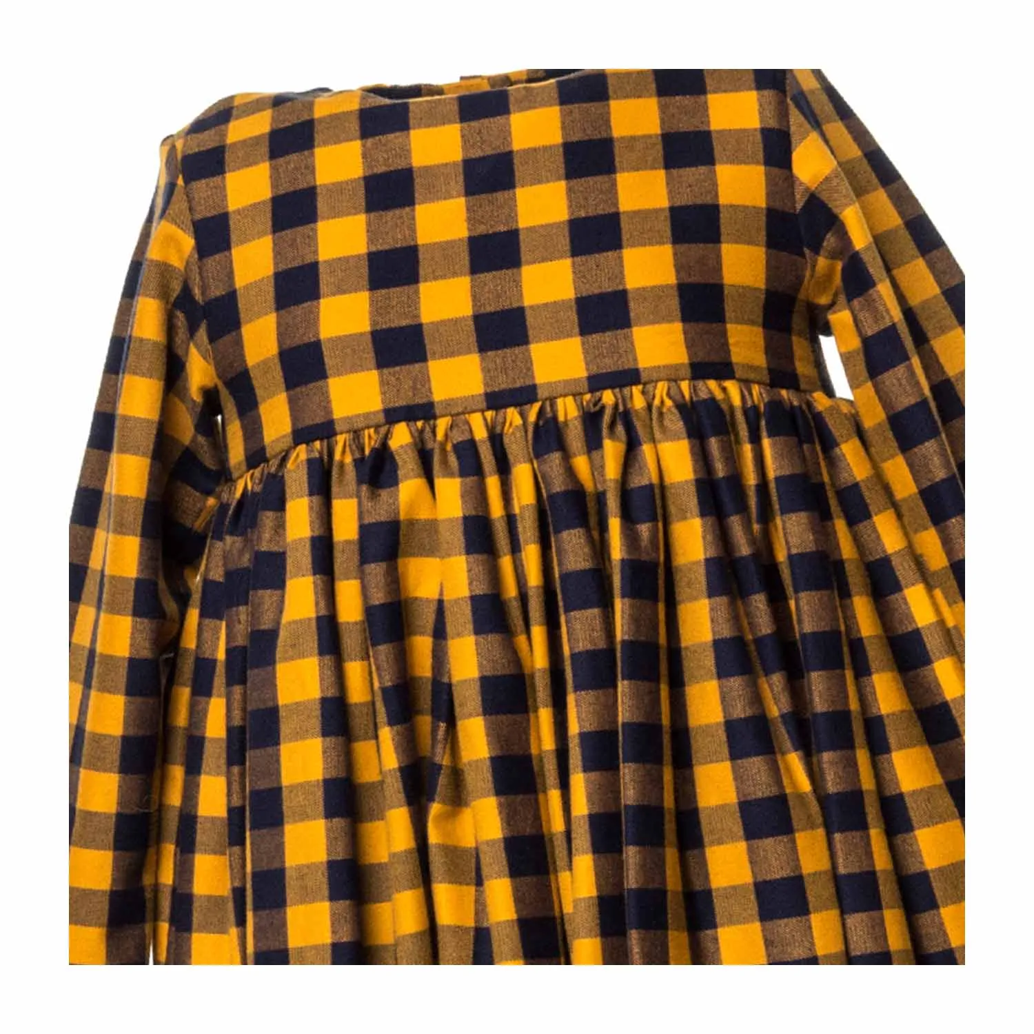 Abito Giallo A Quadri Bambina