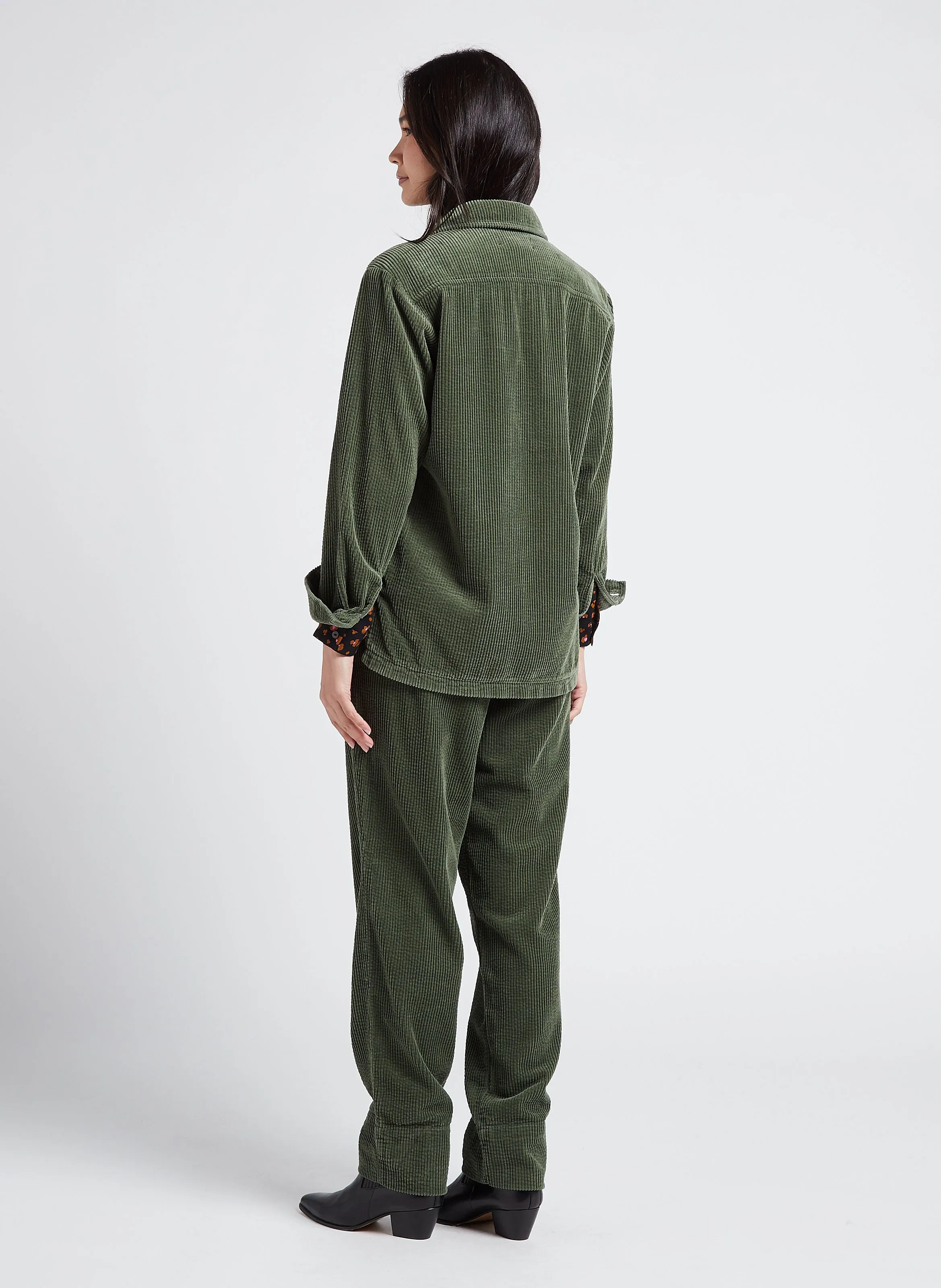  ACQUAVERDE   CARRIE - Giacca ampia con collo classico in cotone | Verde