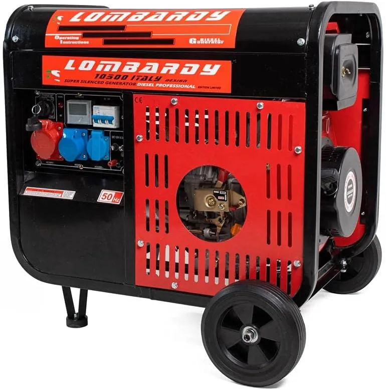 AMC Generatore di corrente 5,5 kw motore a benzina da 5,5 Cv 2100W di potenza massima monofase 2 collegamenti 230 V e 1 380 V mo