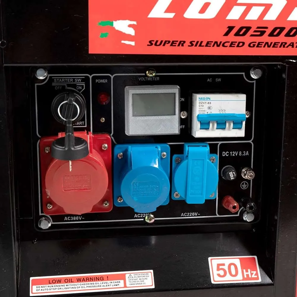 AMC Generatore di corrente 5,5 kw motore a benzina da 5,5 Cv 2100W di potenza massima monofase 2 collegamenti 230 V e 1 380 V mo