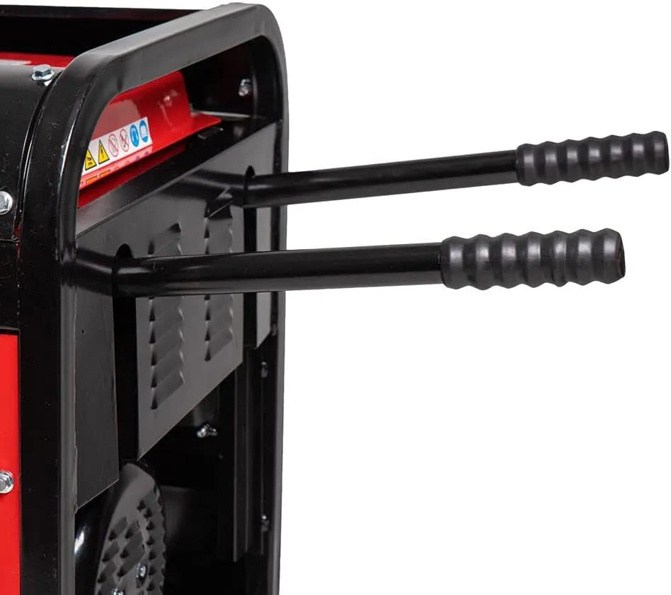 AMC Generatore di corrente 5,5 kw motore a benzina da 5,5 Cv 2100W di potenza massima monofase 2 collegamenti 230 V e 1 380 V mo