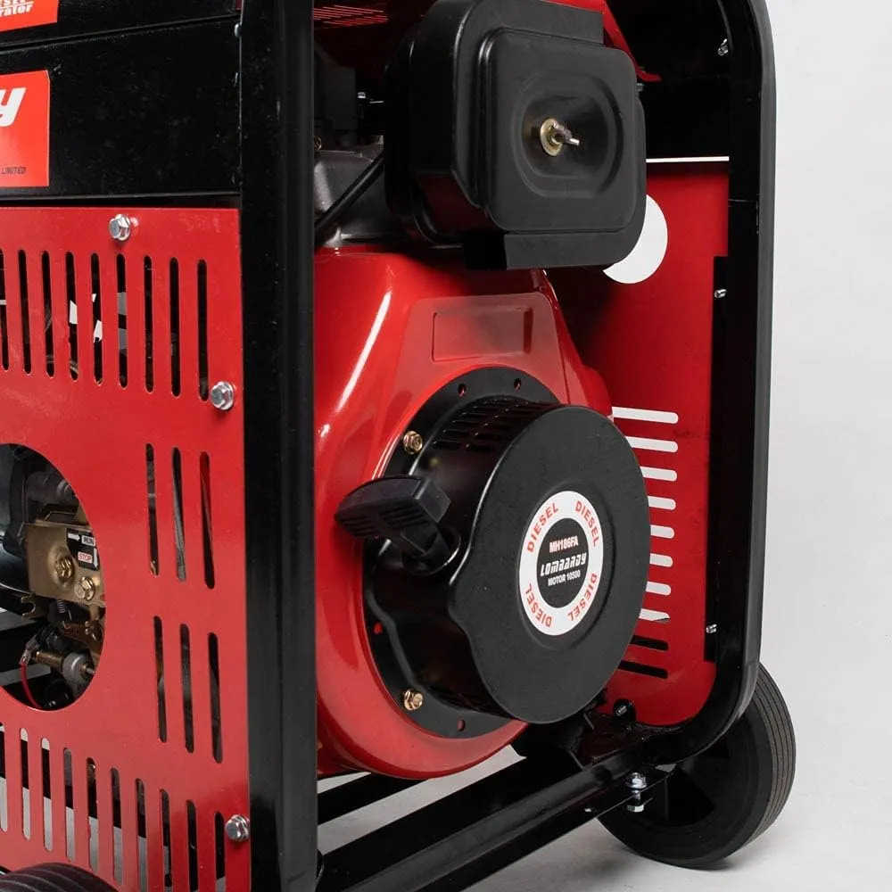 AMC Generatore di corrente 5,5 kw motore a benzina da 5,5 Cv 2100W di potenza massima monofase 2 collegamenti 230 V e 1 380 V mo