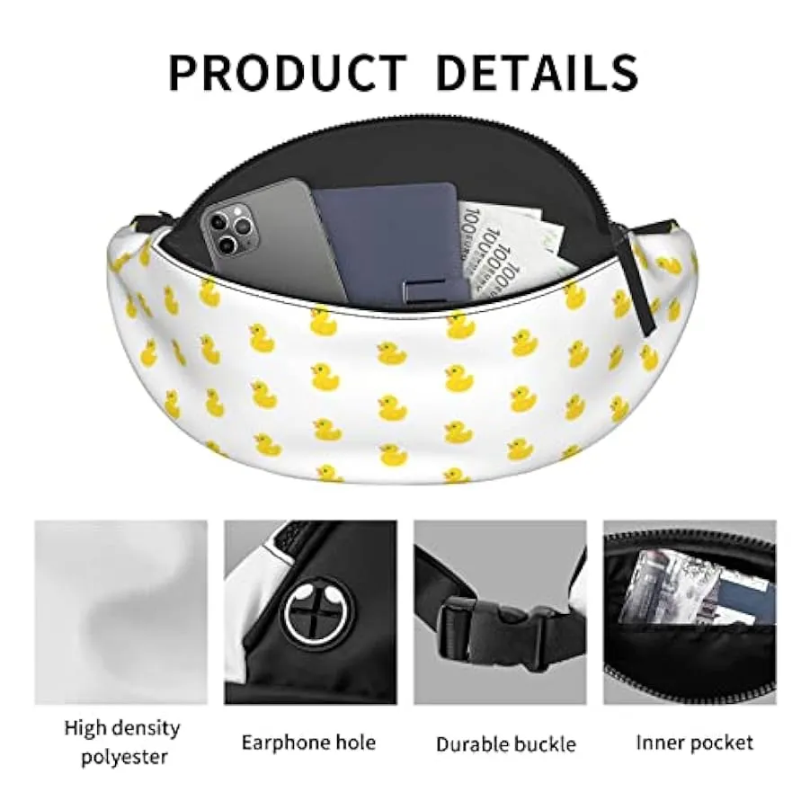 Anatra di gomma gialla marsupio unisex marsupio marsupio marsupio marsupio con cinturino regolabile marsupio da trekking per via