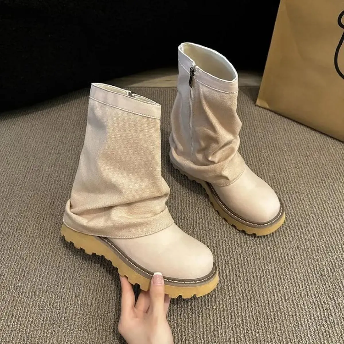 Autunno Caviglia Spessa Suola Tubo di Fumo Stivali Per Le Donne di Estate 2023 Nuovo Sottile Vintage Western Super Hot Breve Sti