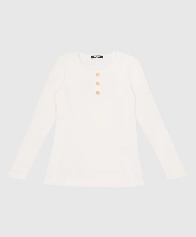 Balmain Maglione a righe bianche per bambini BT9A90J03021214