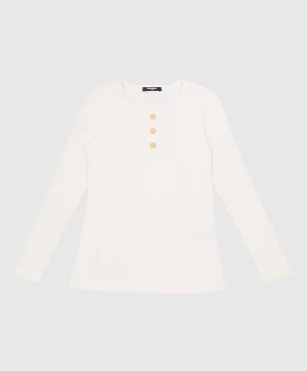 Balmain Maglione a righe bianche per bambini BT9A90J0302410