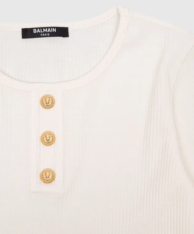 Balmain Maglione a righe bianche per bambini BT9A90J0302410