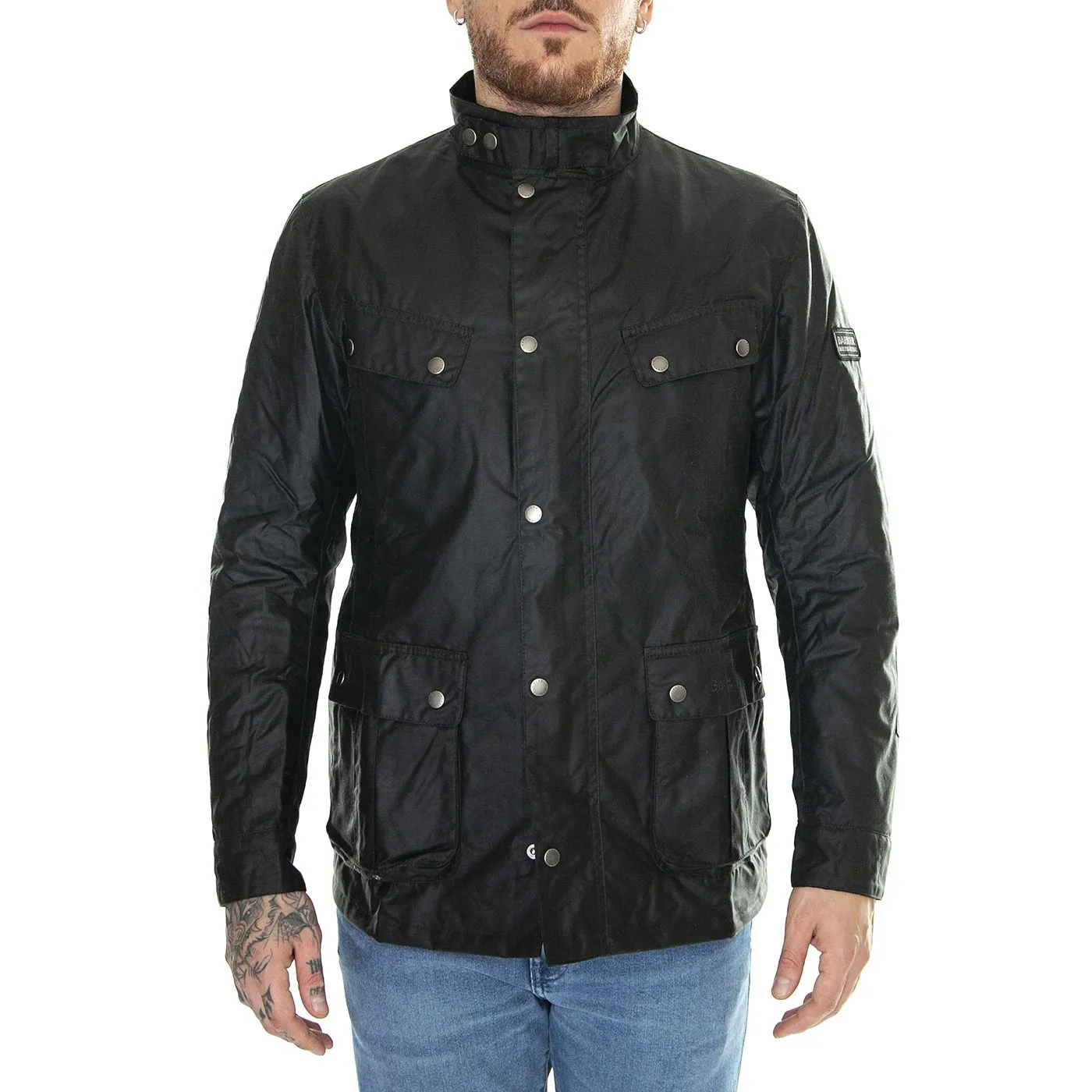 BARBOUR INTERNATIONAL Duke Wax Jacket Sage - Giacca Invernale Uomo Verde    