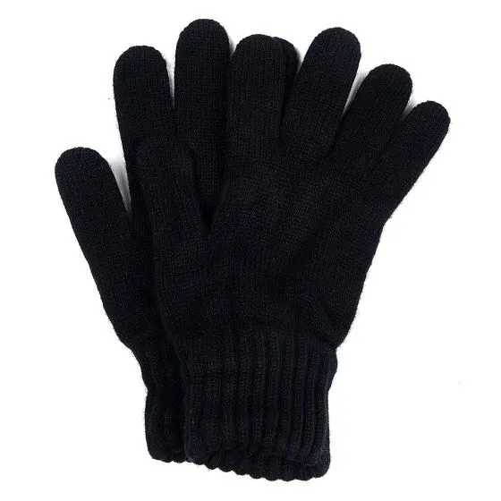 Barbour Lambswool Black - Guanti Neri    