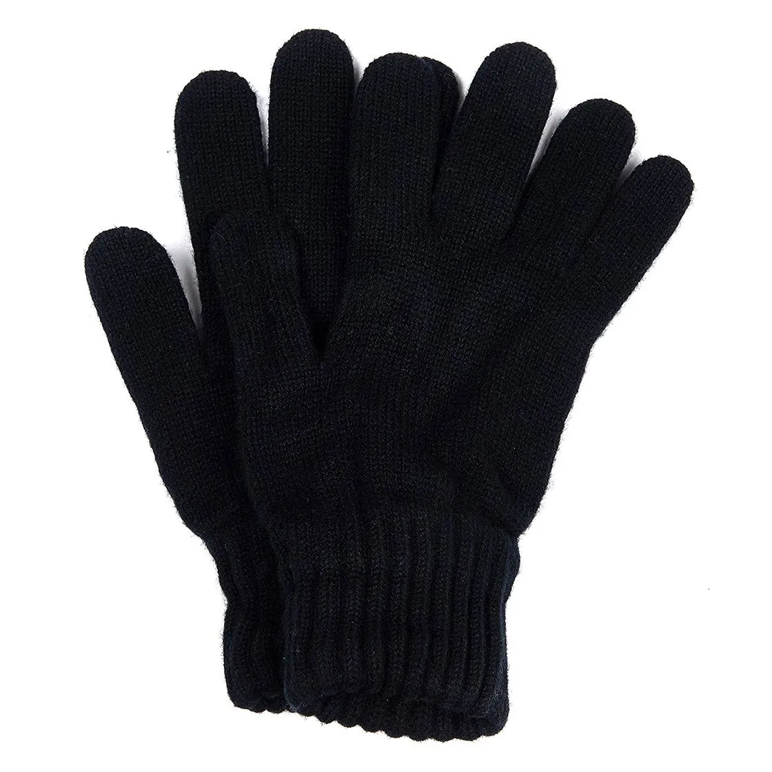 Barbour Lambswool Black - Guanti Neri    