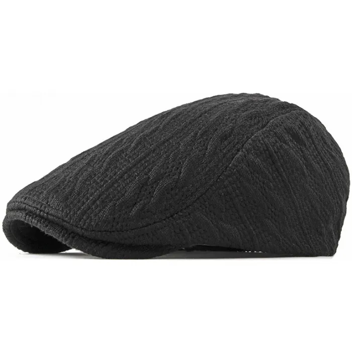 Berretto invernale robusto e alla moda in maglia a cavi Nero