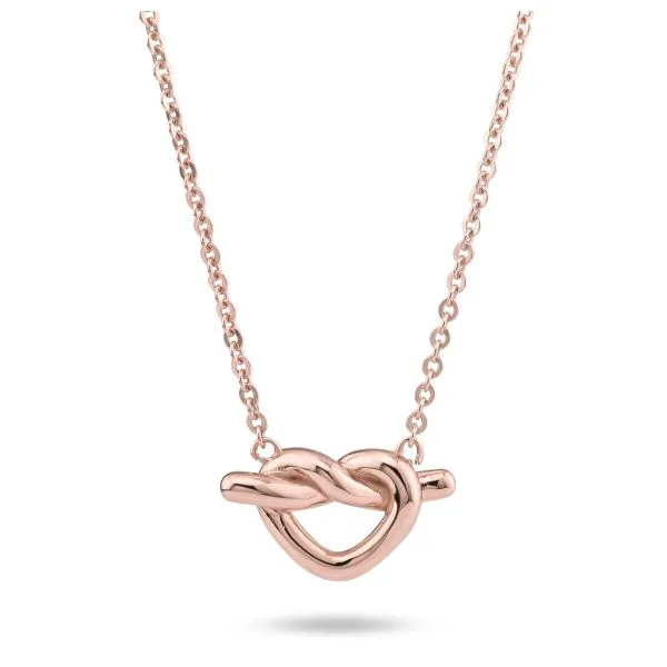 BGR110RS Collana placcata oro rosa con cuore traforato centrale    