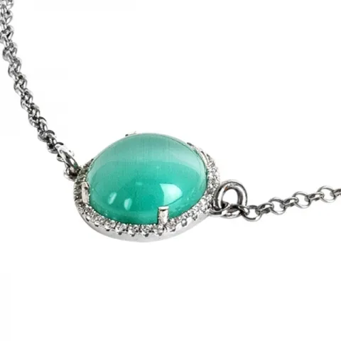 Bracciale BOCCADAMO Sharada con cabochon verde acqua gatteggiante e zirconi XBR808A