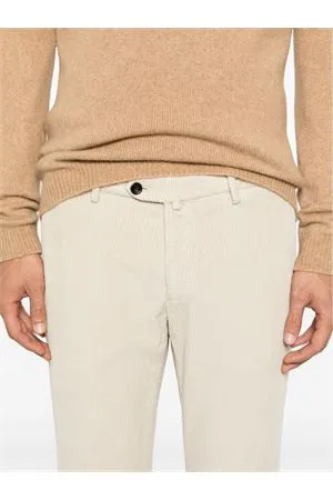BRIGLIA Abbigliamento,Pantaloni Chino a coste in cotone beige 