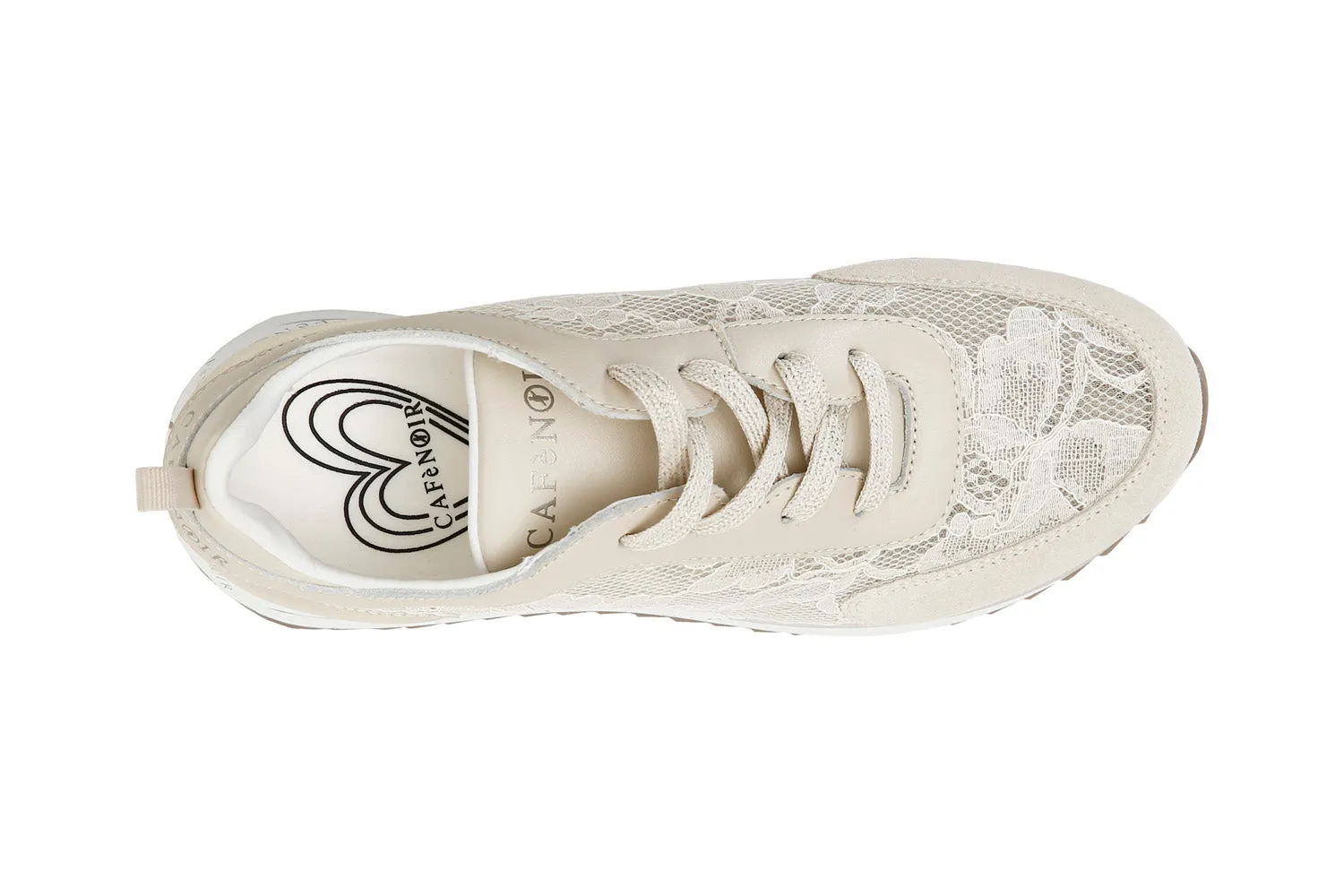CafèNoir sneakers zeppa in pizzo e pelle