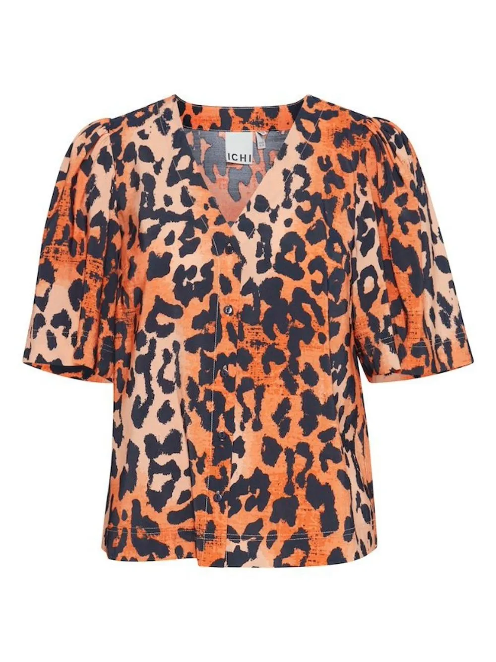 Camicia a maniche corte leopardata
