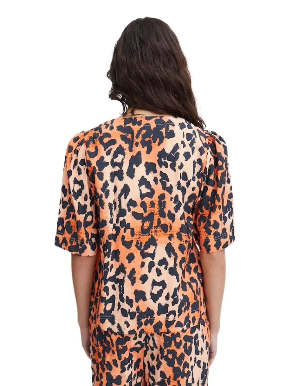 Camicia a maniche corte leopardata