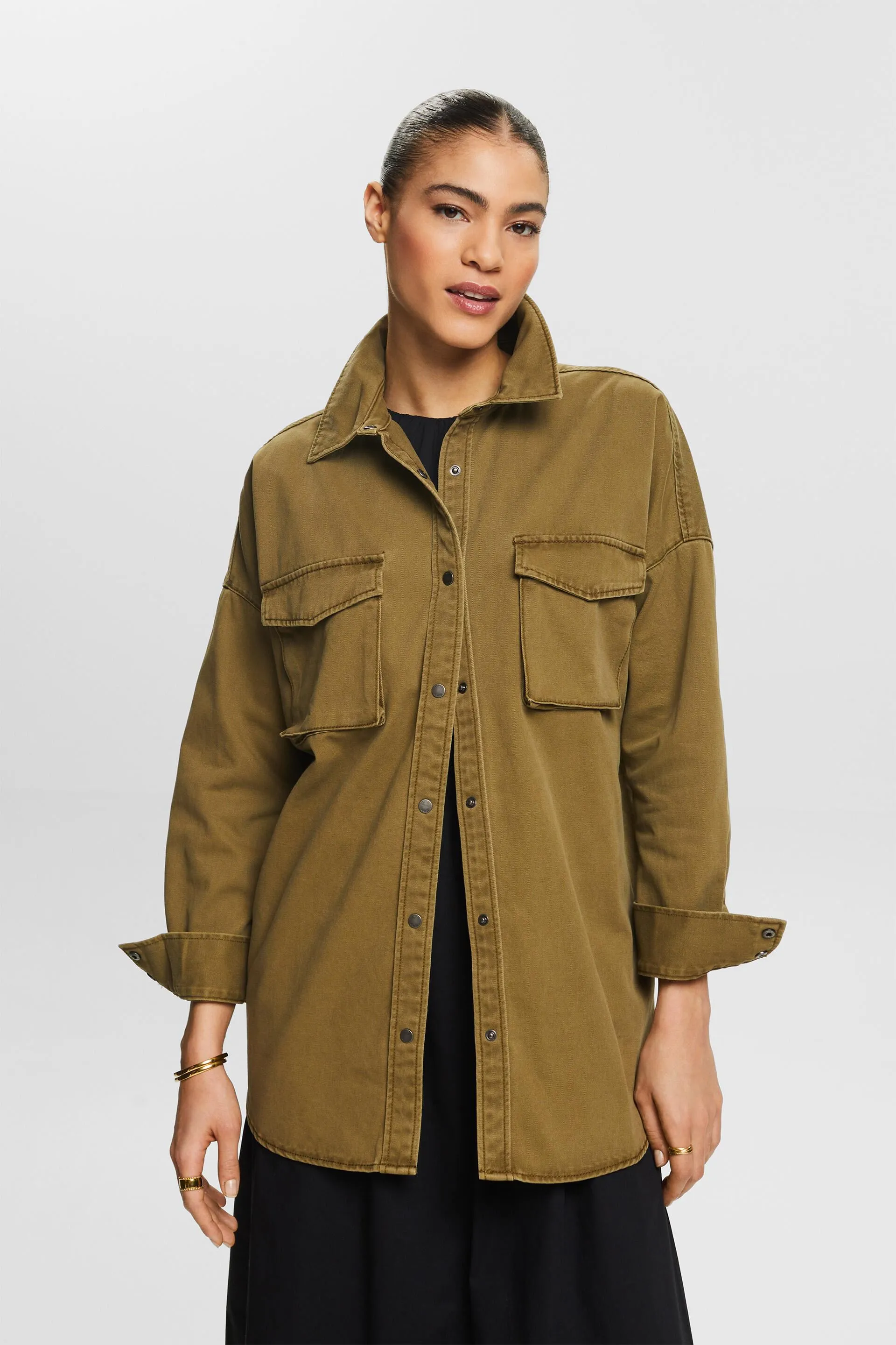 Camicia blusata a maniche lunghe