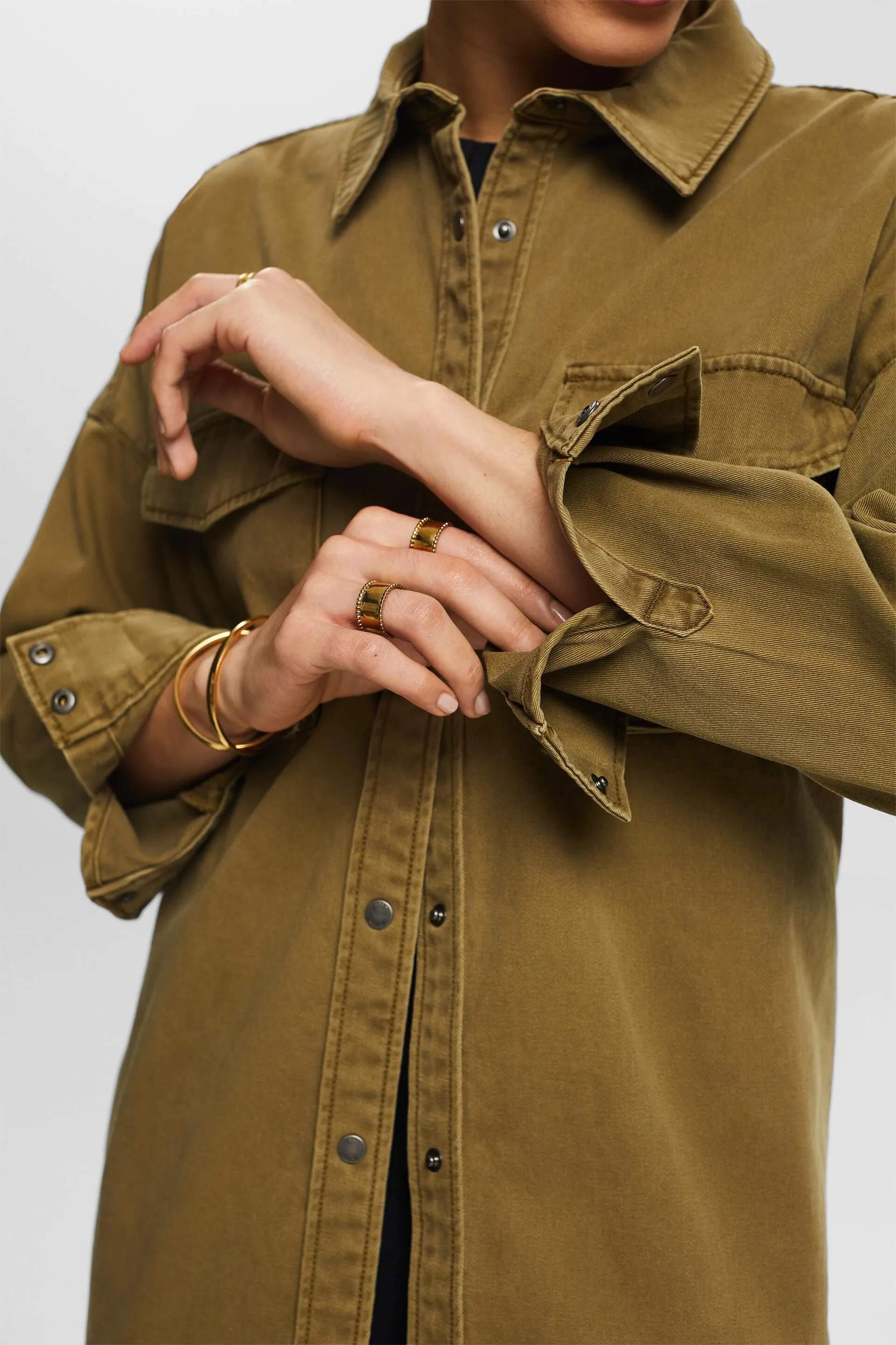 Camicia blusata a maniche lunghe