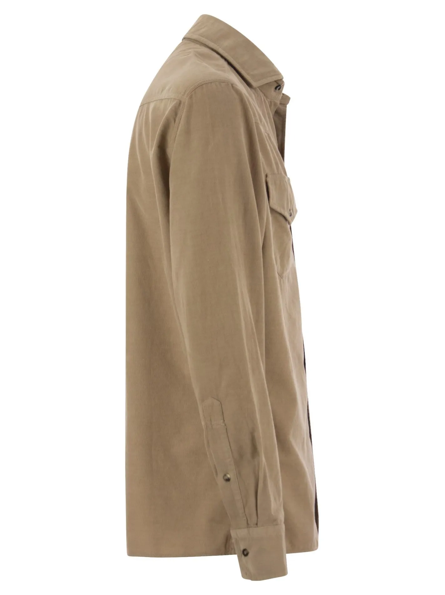 Camicia easy fit in velluto a costine