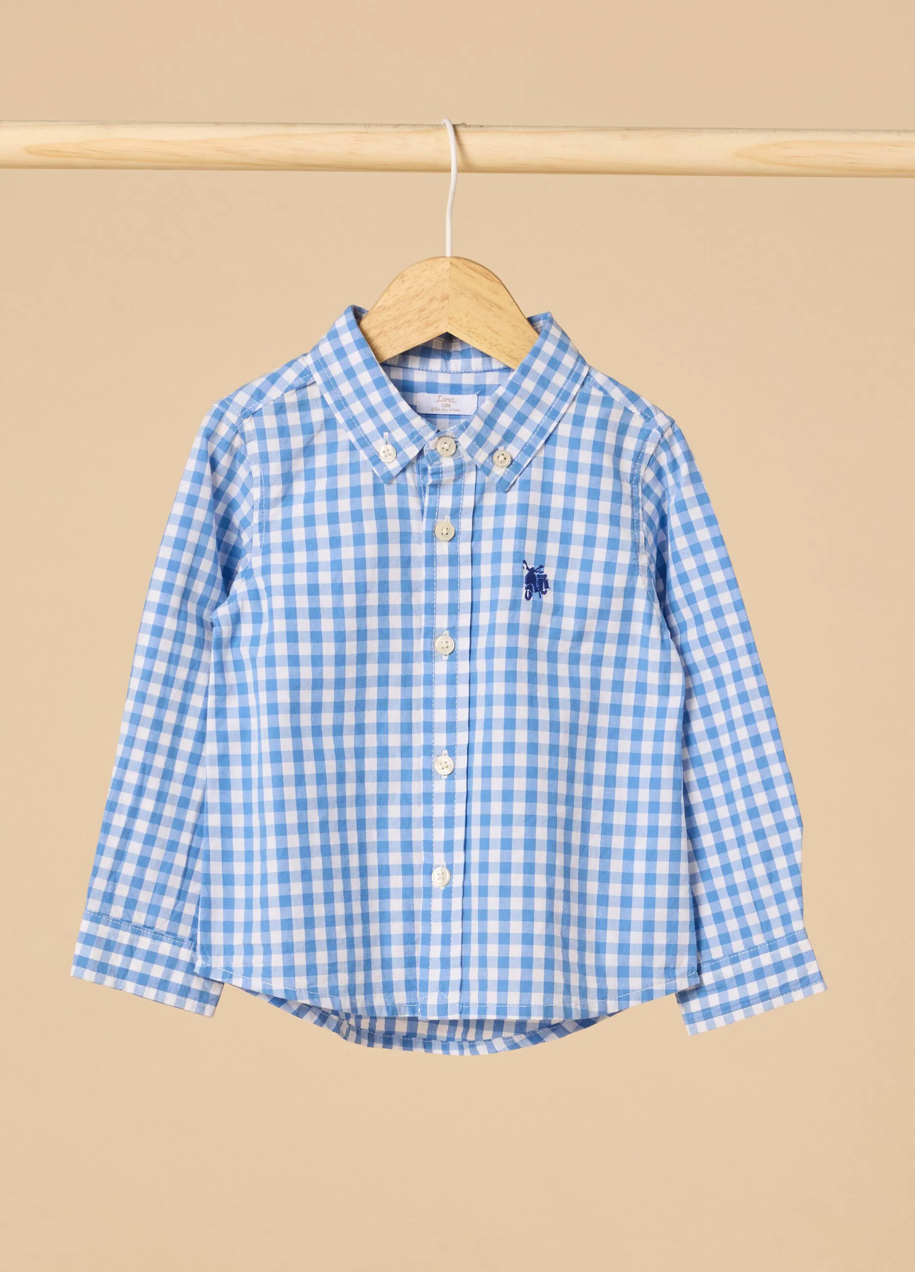 Camicia IANA a quadri in puro cotone neonato