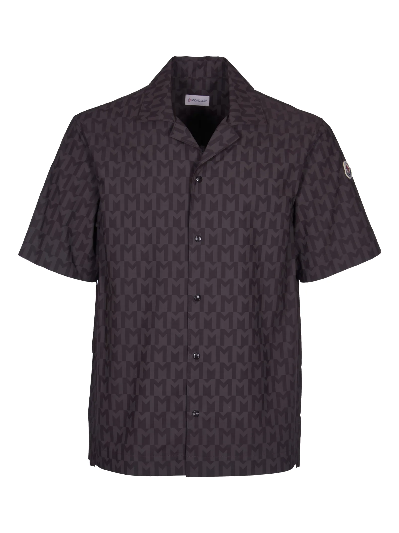 Camicia in cotone con stampa logata