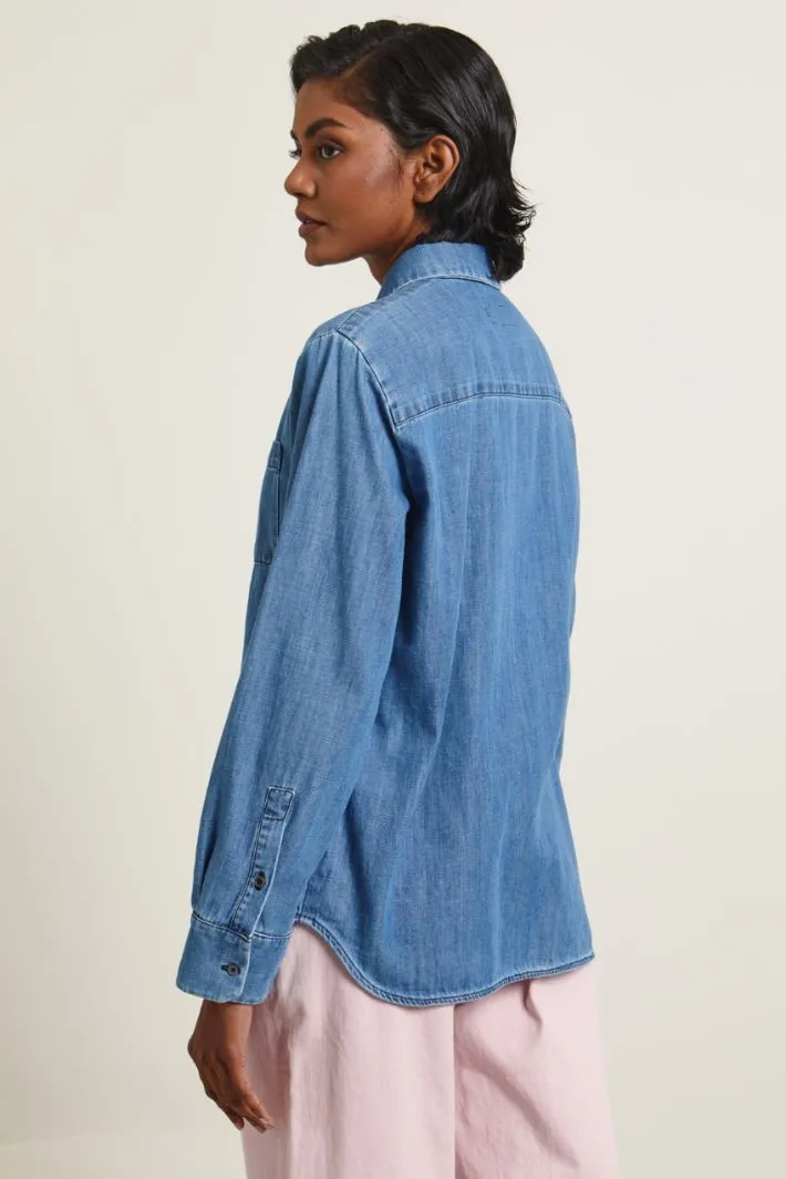 Camicia in denim con taschino