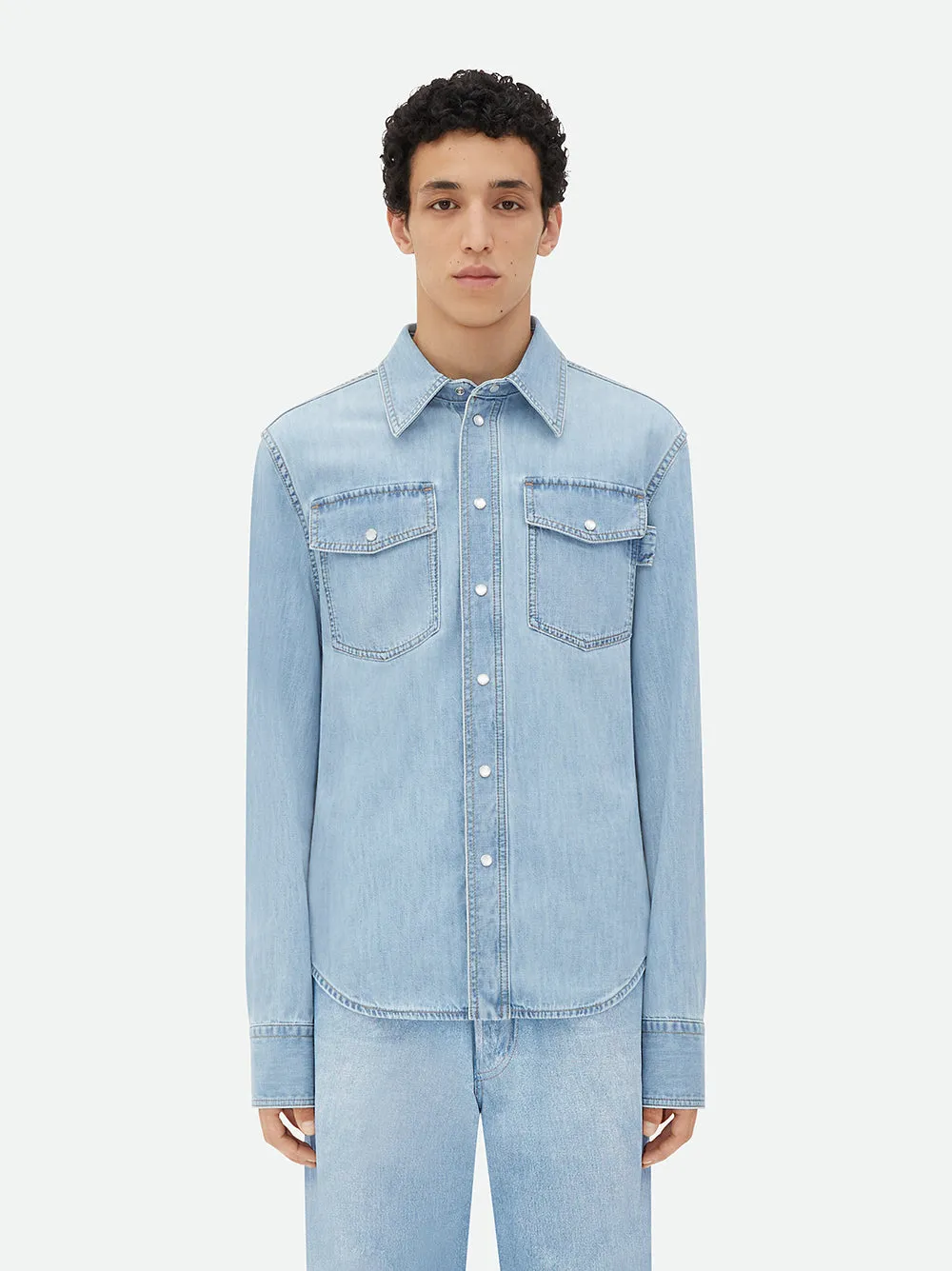 Camicia in Denim Light Bleach