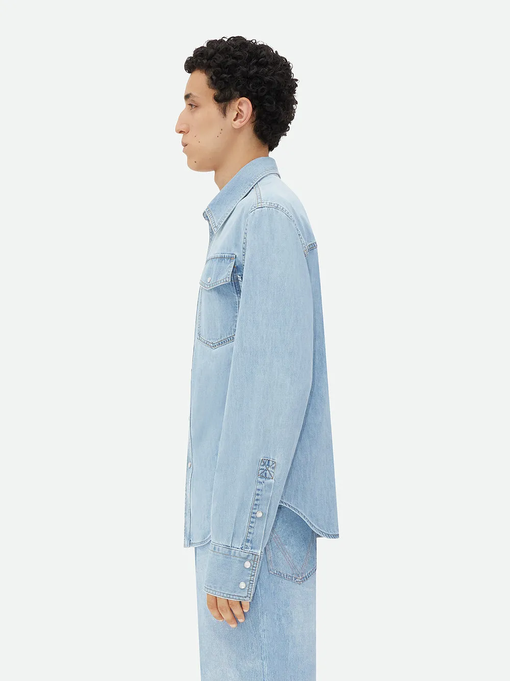 Camicia in Denim Light Bleach
