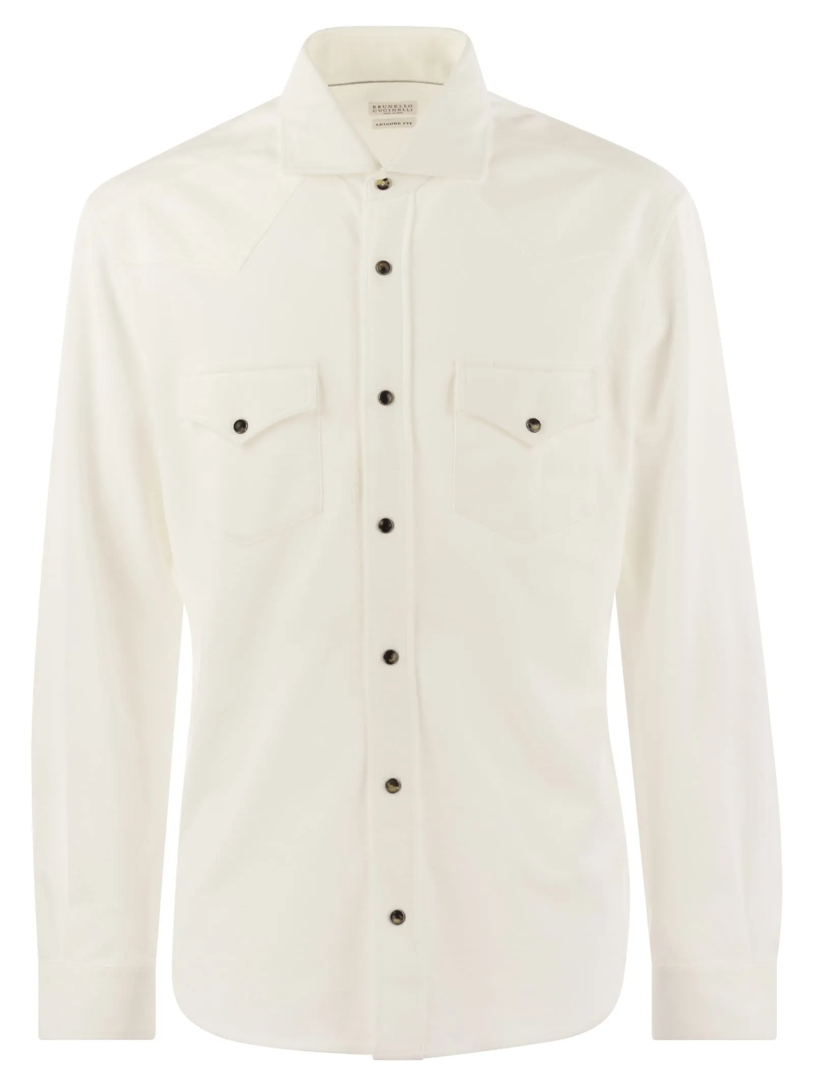 Camicia leisure fit con bottoni automatici, spallone e taschini