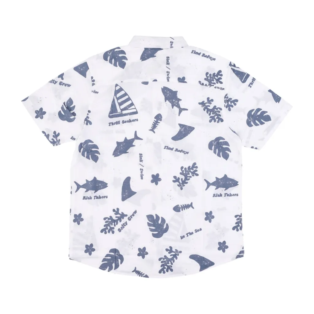 camicia manica corta uomo twisted tides woven shirt WHITE