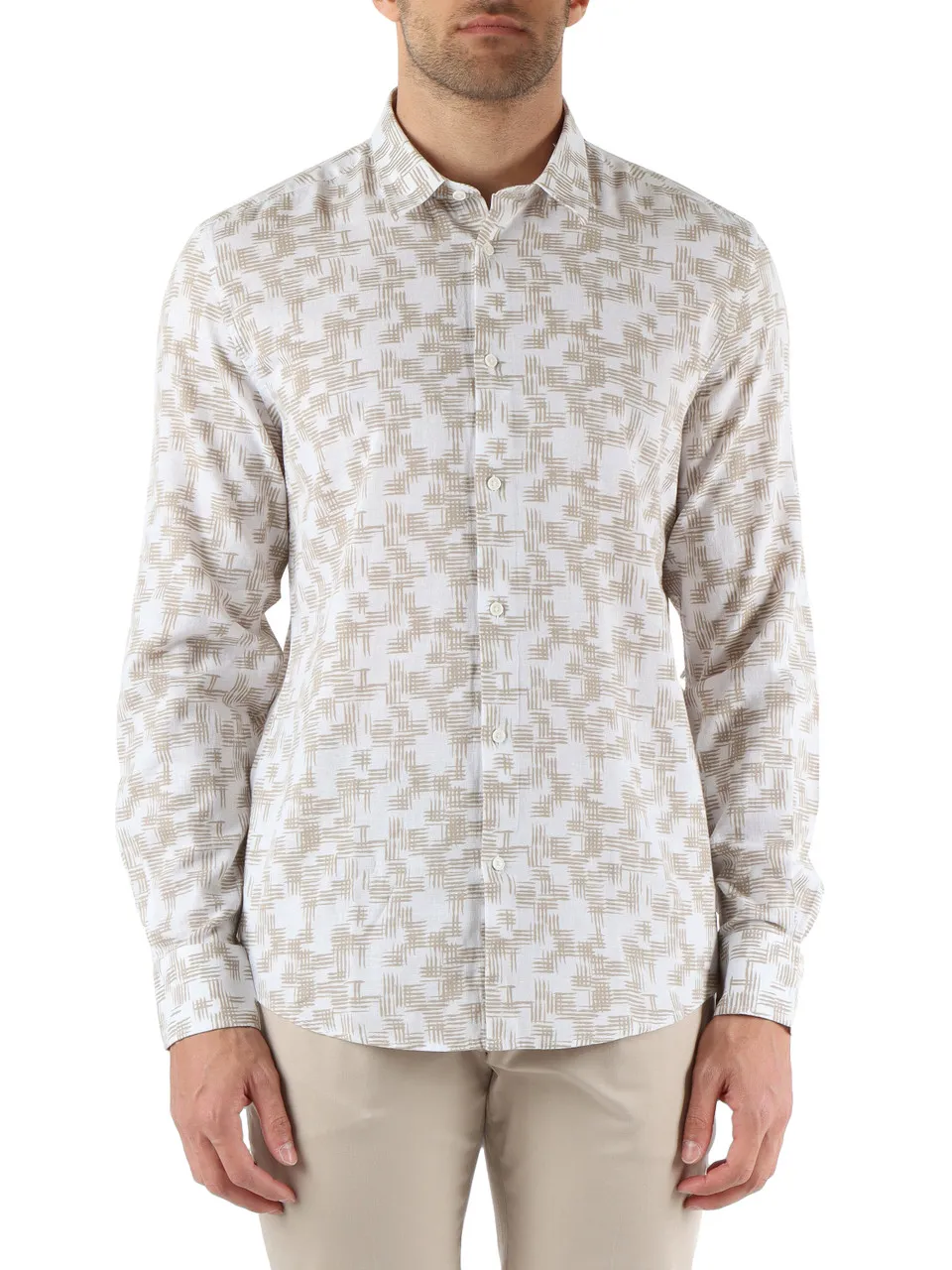 Camicia NAPOLI slim fit in cotone e lino