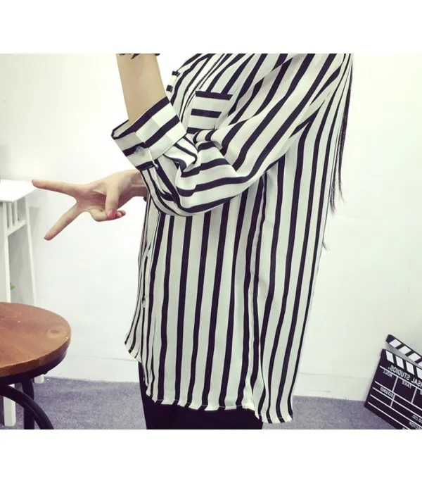 Camicia righe bianco Nero - Dream Shop