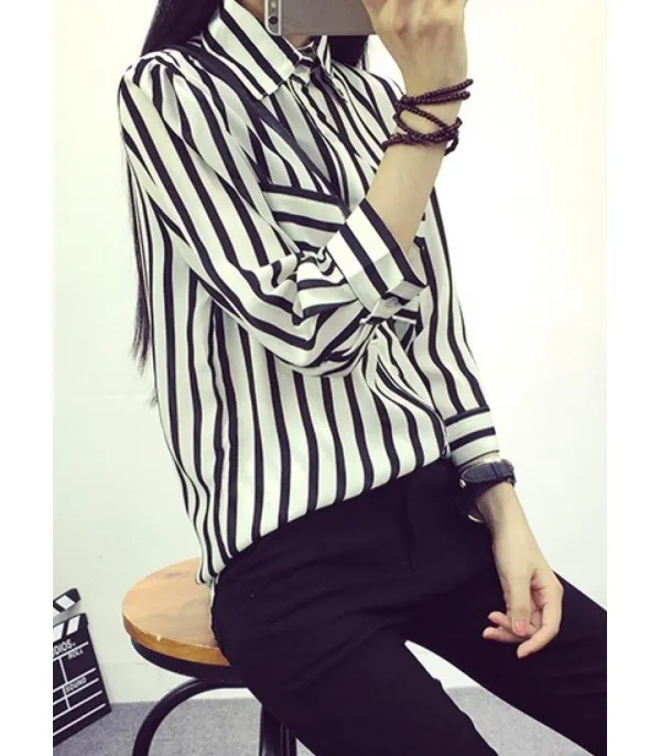Camicia righe bianco Nero - Dream Shop
