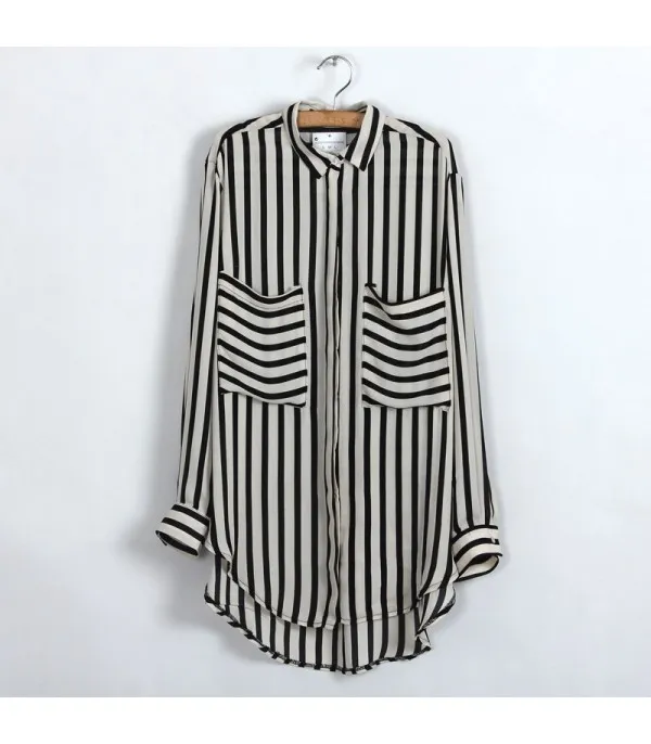 Camicia righe bianco Nero - Dream Shop