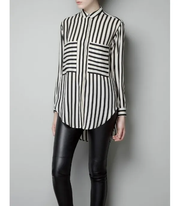 Camicia righe bianco Nero - Dream Shop