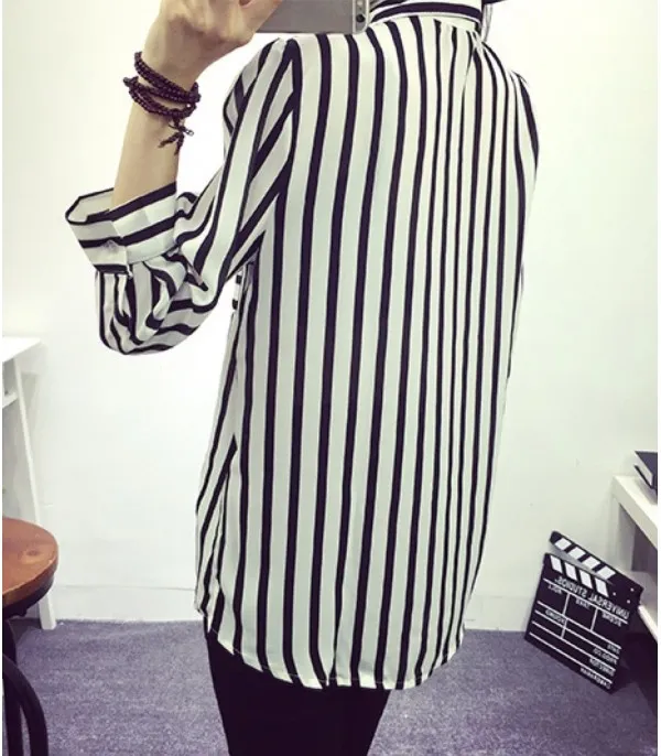 Camicia righe bianco Nero - Dream Shop